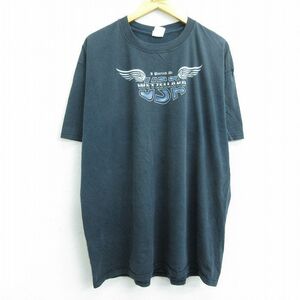 XL/古着 半袖 ビンテージ Tシャツ メンズ 00s ウェッツェランドモーターサイクルクラブ 大きいサイズ コットン クルーネック 黒 ブラッ