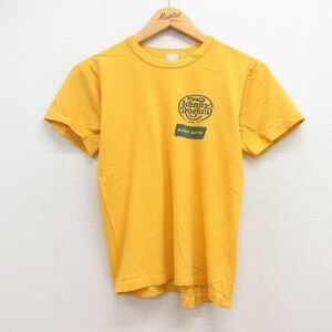 S/古着 半袖 ビンテージ ロック バンド Tシャツ メンズ 70s ケニーロジャース 染込プリント コットン クルーネック 黄 イエロー spe 23