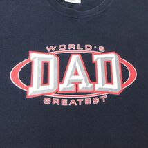 L/古着 半袖 ビンテージ Tシャツ メンズ 00s DAD コットン クルーネック 紺 ネイビー 23sep02 中古_画像2