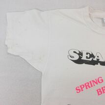 M/古着 ライトニングボルト 半袖 ビンテージ Tシャツ メンズ 90s SEAFAIR デイトナビーチ コットン クルーネック 白 ホワイト 23sep04_画像4