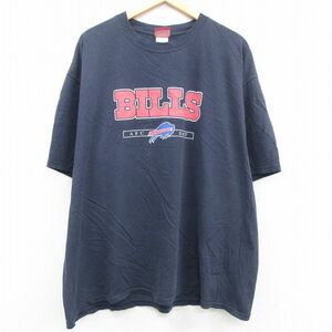 XL/古着 半袖 ビンテージ Tシャツ メンズ 00s NFL バッファロービルズ 大きいサイズ クルーネック 紺 ネイビー アメフト スーパーボウ