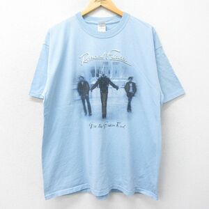 XL/古着 半袖 ビンテージ ロック バンド Tシャツ メンズ 00s ラスカルフラッツ 大きいサイズ コットン クルーネック 水色 23jun03 中古