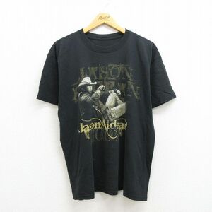 XL/古着 半袖 ビンテージ ロック バンド Tシャツ メンズ 00s ジェイソンアルディーン クルーネック 黒 ブラック 22jul21 中古