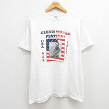 L/古着 半袖 ビンテージ ロック バンド Tシャツ メンズ 00s グレンミラー コットン クルーネック 白 ホワイト 23aug03 中古_画像1