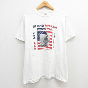 L/古着 半袖 ビンテージ ロック バンド Tシャツ メンズ 00s グレンミラー コットン クルーネック 白 ホワイト 23aug03 中古