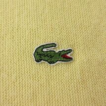 L/古着 ラコステ IZOD 長袖 ブランド ニット カーディガン メンズ 90s ワンポイントロゴ アクリル Vネック 黄 イエロー 23sep27 中古_画像2