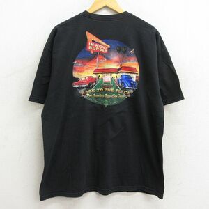 XL/古着 半袖 Tシャツ メンズ 車 レーシングカー インアンドアウトバーガー コットン クルーネック 黒 ブラック 23jun19 中古