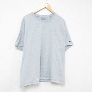 XL/古着 チャンピオン Champion 半袖 ブランド Tシャツ メンズ ワンポイントロゴ 大きいサイズ コットン クルーネック グレー 霜降り 2