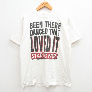 L/古着 フルーツオブザルーム 半袖 ビンテージ Tシャツ メンズ 90s LOVED IT コットン クルーネック 白 ホワイト spe 24mar12 中古