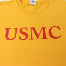 XL/古着 半袖 ビンテージ Tシャツ メンズ 00s ミリタリー USMC 大きいサイズ コットン クルーネック 黄 イエロー spe 24mar12 中古_画像2