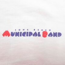 L/古着 ヘインズ 半袖 ビンテージ Tシャツ メンズ 90s ロングビーチ MUNICIPAL BAND コットン クルーネック 白 ホワイト 24mar13 中古_画像3