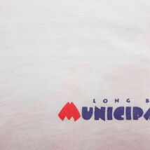 L/古着 ヘインズ 半袖 ビンテージ Tシャツ メンズ 90s ロングビーチ MUNICIPAL BAND コットン クルーネック 白 ホワイト 24mar13 中古_画像6