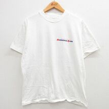 L/古着 ヘインズ 半袖 ビンテージ Tシャツ メンズ 90s ロングビーチ MUNICIPAL BAND コットン クルーネック 白 ホワイト 24mar13 中古_画像2