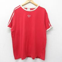 XL/古着 ナイキ NIKE 半袖 ビンテージ Tシャツ メンズ 00s ワンポイントロゴ 大きいサイズ コットン クルーネック 赤他 レッド 24mar14 中_画像1