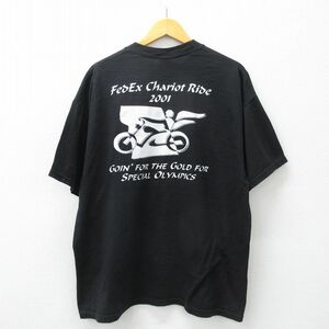 XL/古着 ジャージーズ 半袖 ビンテージ Tシャツ メンズ 00s バイク 大きいサイズ クルーネック 黒 ブラック 24mar14 中古