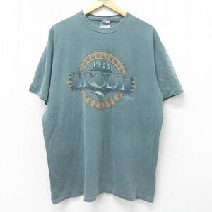 XL/古着 オニータ ONEITA 半袖 ビンテージ Tシャツ メンズ 90s TROUT ルアー 大きいサイズ コットン クルーネック 緑系 グリーン spe 24mar