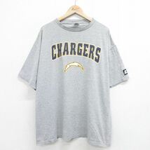 XL/古着 スターター 半袖 ビンテージ Tシャツ メンズ 90s NFL サンディエゴチャージャーズ 大きいサイズ コットン クルーネック グレー 霜_画像1