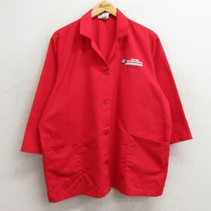 古着 レッドキャップ 5分袖 シャツ レディース FOSTER GRANDPARENTS 大きいサイズ 開襟 オープンカラー 赤 レッド 24mar16 中古 ブラウス