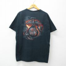 XL/古着 半袖 ビンテージ Tシャツ メンズ 00s イカリ ワシ 大きいサイズ コットン クルーネック 黒 ブラック 24mar16 中古_画像1