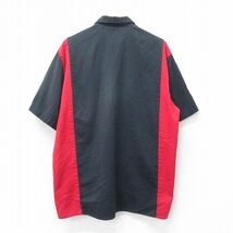 XL/古着 ディッキーズ Dickies 半袖 ワーク シャツ メンズ ツートンカラー 大きいサイズ ロング丈 黒他 ブラック spe 24mar18 中古 トップ_画像2