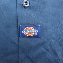 L/古着 ディッキーズ Dickies 半袖 ワーク シャツ メンズ 90s ヒューストン 紺 ネイビー 24mar18 中古 トップス_画像3