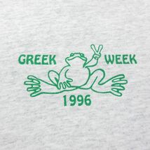 XL/古着 ヘインズ 半袖 ビンテージ Tシャツ メンズ 90s GREEK WEEK カエル 大きいサイズ クルーネック 薄グレー 霜降り 24mar18 中古_画像3