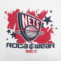 L/古着 半袖 ビンテージ Tシャツ メンズ 00s ROCA EWAR NBA ブルックリンネッツ コットン クルーネック 白 ホワイト バスケットボール 24ma_画像3