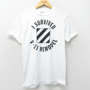 S/古着 ヘインズ 半袖 ビンテージ Tシャツ メンズ 80s V-11 REMODEL クルーネック 白 ホワイト 24mar18 中古