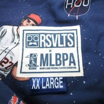 XL/古着 半袖 シャツ メンズ MLB RSVLTS 宇宙 ロケット 大きいサイズ ロング丈 ボタンダウン 紺他 ネイビー メジャーリーグ ベースボール_画像5