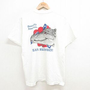 XL/古着 フルーツオブザルーム 半袖 ビンテージ Tシャツ メンズ 90s ウエスタンブーツ ワニ 大きいサイズ クルーネック 白 ホワイト 24mar1