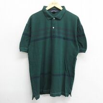 XL/古着 ノーティカ 半袖 ブランド ポロ シャツ メンズ 90s ワンポイントロゴ 鹿の子 コットン 緑他 グリーン 24mar19 中古 トップス_画像1