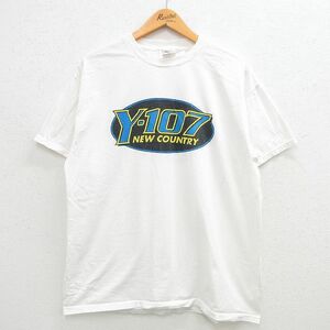 XL/古着 半袖 ビンテージ Tシャツ メンズ 00s Y-107 コットン クルーネック 白 ホワイト 24mar19 中古
