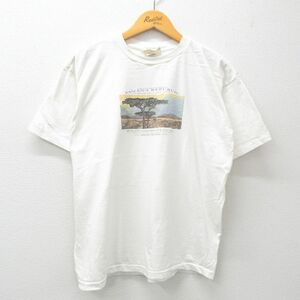 XL/古着 バナナリパブリック 半袖 ビンテージ ブランド Tシャツ メンズ 90s 木 ワンポイントロゴ コットン クルーネック 白 ホワイト spe 2