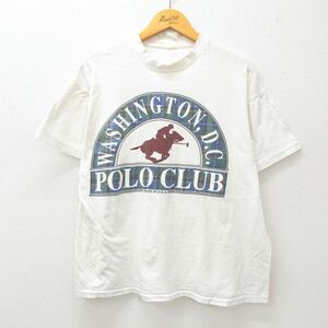 XL/古着 半袖 ビンテージ Tシャツ メンズ 90s ワシントンDC クルーネック 白 ホワイト 24mar21 中古