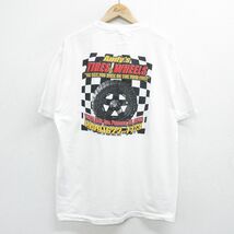 XL/古着 半袖 Tシャツ メンズ タイヤ レーシング 大きいサイズ コットン クルーネック 白 ホワイト 24mar21 中古_画像1