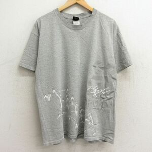 XL/古着 半袖 ビンテージ Tシャツ メンズ 00s マイケルジョーダン エアジョーダン バスケットボール 大きいサイズ クルーネック グレー 霜