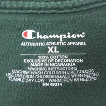 XL/古着 チャンピオン Champion 半袖 ブランド Tシャツ メンズ マイアミ コットン クルーネック 緑 グリーン 24mar22 中古_画像3