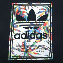 XL/古着 アディダス adidas 半袖 ブランド Tシャツ メンズ ビッグロゴ リーフ トレフォイル 大きいサイズ コットン クルーネック 黒 ブラッ_画像2