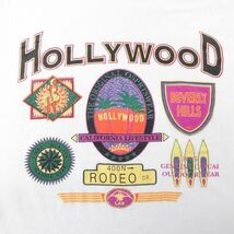 XL/古着 半袖 ビンテージ Tシャツ メンズ 90s HOLLYWOOD 大きいサイズ コットン クルーネック 白 ホワイト 24mar22 中古_画像2