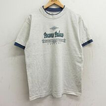 L/古着 半袖 ビンテージ Tシャツ メンズ 90s ポコノ place コットン クルーネック 薄グレー 霜降り 24mar23 中古_画像1