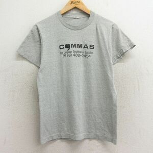 S/古着 半袖 ビンテージ Tシャツ メンズ 80s コンマ クルーネック グレー 霜降り 24mar23 中古