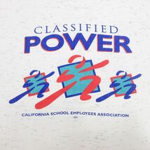 XL/古着 オニータ ONEITA 半袖 ビンテージ Tシャツ メンズ 90s カリフォルニア POWER 大きいサイズ コットン クルーネック 薄グレー 霜降り_画像2