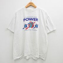 XL/古着 オニータ ONEITA 半袖 ビンテージ Tシャツ メンズ 90s カリフォルニア POWER 大きいサイズ コットン クルーネック 薄グレー 霜降り_画像1