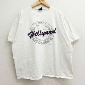 XL/古着 ヘインズ半袖 ビンテージ Tシャツ メンズ 90s ヒルヤード 大きいサイズ コットン クルーネック 白 ホワイト 24mar23 中古 半袖