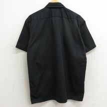 L/古着 ディッキーズ Dickies 半袖 ワーク シャツ メンズ 黒 ブラック 24mar23 中古 トップス_画像2