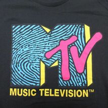 L/古着 半袖 Tシャツ メンズ MTV ミュージックテレビジョン クルーネック 黒 ブラック 24mar25 中古_画像2