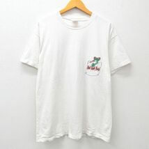 XL/古着 半袖 ビンテージ Tシャツ メンズ 90s カエル コットン クルーネック 白 ホワイト 24mar25 中古_画像2