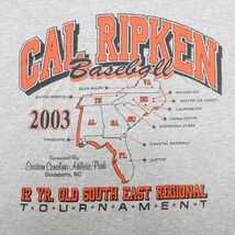 XL/古着 半袖 ビンテージ Tシャツ メンズ 00s CAL RIPKEN 野球 企業広告 大きいサイズ クルーネック グレー 霜降り 24mar26 中古_画像3