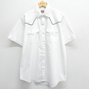 XL/古着 ELY 半袖 ウエスタン シャツ メンズ 90s 白 ホワイト 24mar26 中古 トップス