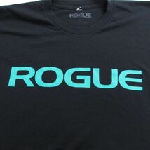 L/古着 半袖 Tシャツ メンズ ROGUE クルーネック 黒 ブラック 24mar26 中古_画像2